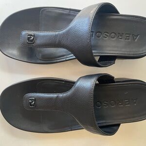 AEROSOLES Black Slide Sandals